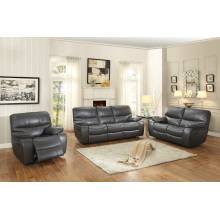 Pecos Reclining Sofa Set - Leather Gel Match - Grey